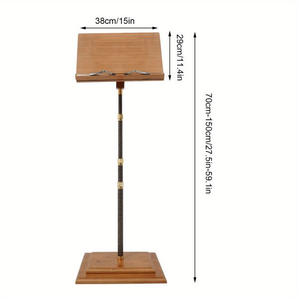 lightweight music stand: adjustable 27.56 59.06inch carbon fiber music stand, sheet music stands, high quality, suitable for schools, recording studios, lectures, conferences, auditoriums, orchestras, choirs, and classrooms, bamboo, log color