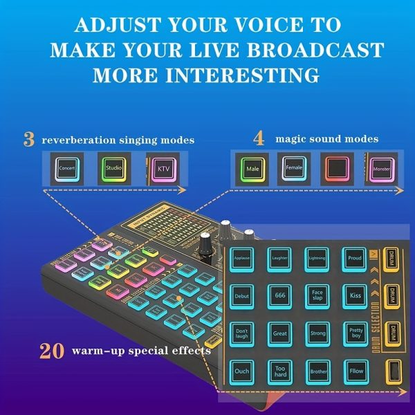 podcast equipment bundle for 2, wired microphone, k300 sound card with studio microphone, voice changer audio interface for music recording karaoke singing