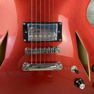 red electric guitar, semi hollow guitar, 22frets, hh pickup, chrome plated hardware, mahogany top, rosewood fingerboard, shipped from the united states, quality guaranteed
