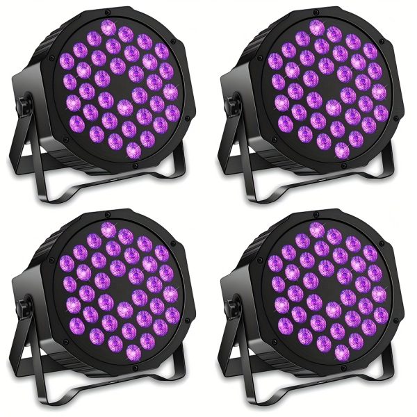4pcs 36w uv blacklight 36 leds par stage lighting with 1 remote controller for disco party club ktv wedding par lights