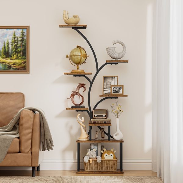 music stand 8 layer corner rack, 62.2 inch high music stand magazine rack, corner file rack music stand display cabinet box with light, collection display stand, living room bedroom decoration, photo album, decorative music