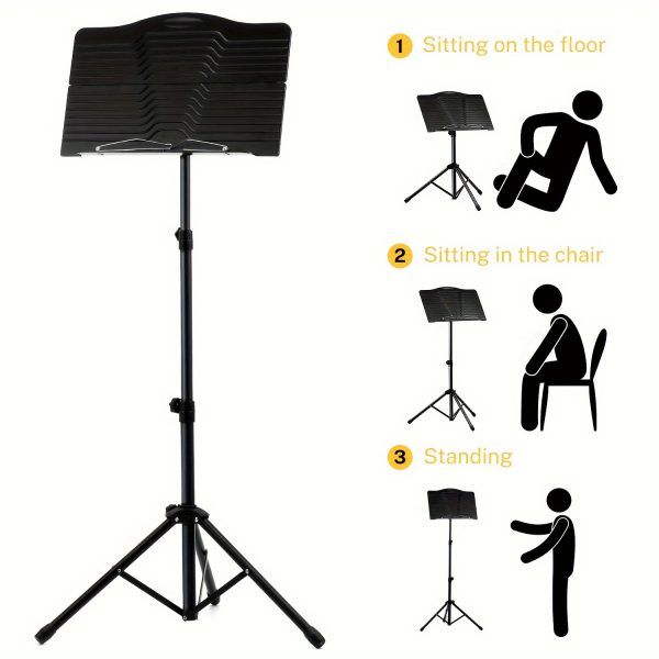 donner sheet music stand with light, dms 1 portable metal music stand, tabletop music book stand for guitar, ukulele, violin players