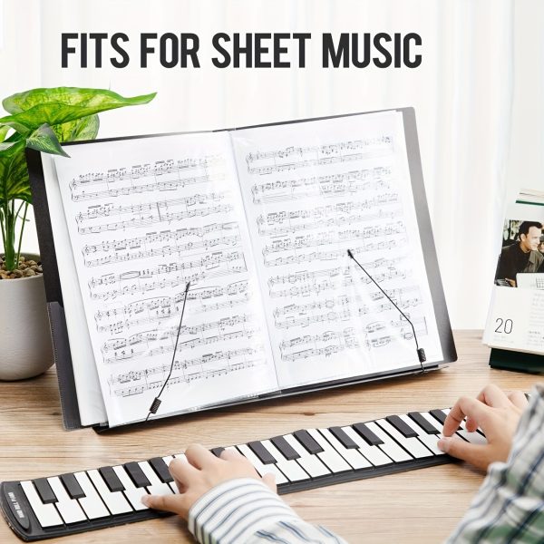 versatile black metal music stand adjustable, portable & foldable for sheet music, cookbooks, tablets & more includes carrying bag, table, smartphone book document holder, lightweight material, christmas and black friday