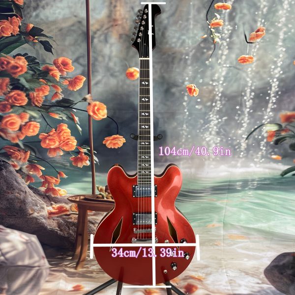red electric guitar, semi hollow guitar, 22frets, hh pickup, chrome plated hardware, mahogany top, rosewood fingerboard, shipped from the united states, quality guaranteed