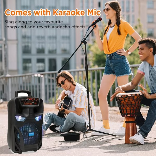 4000w stereo high power speaker with microphone, subwoofer stereo speaker, powerful speaker suitable for outdoor family gatherings and travel
