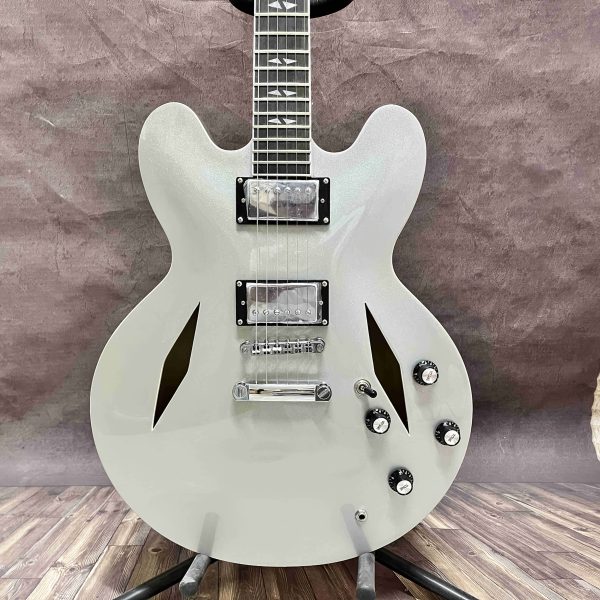 high configuration, semi hollow electric guitar, maple body, rosewood fretboard, 22 frets, hh pickups, chrome hardware, star stage, essential guitar for guitarists, quality guaranteed, in stock