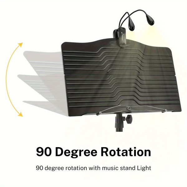 donner sheet music stand with light, dms 1 portable metal music stand, tabletop music book stand for guitar, ukulele, violin players