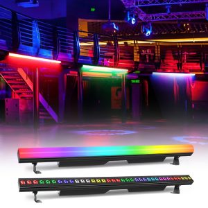 led stage wash lights, 120w 40 inch stage light strip, spectrum wash 36 rgbw led dj light strip with detachable lid, dmx controlled voice activated upper light for club wedding party dj stage lights