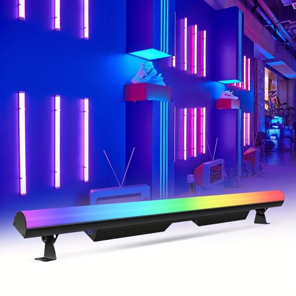 led stage wash lights, 120w 40 inch stage light strip, spectrum wash 36 rgbw led dj light strip with detachable lid, dmx controlled voice activated upper light for club wedding party dj stage lights