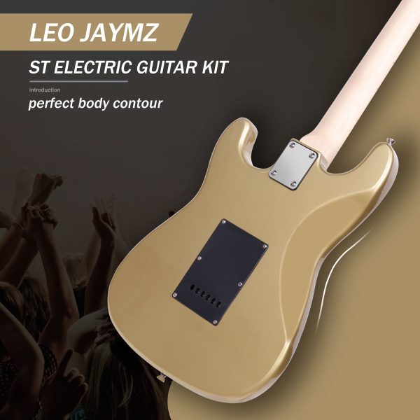 leo jaymz 39 inch full size electric guitar kit electric guitar beginner kits 20w amplifier, digital tuner, carring bag, shoulder strap, connecting cable