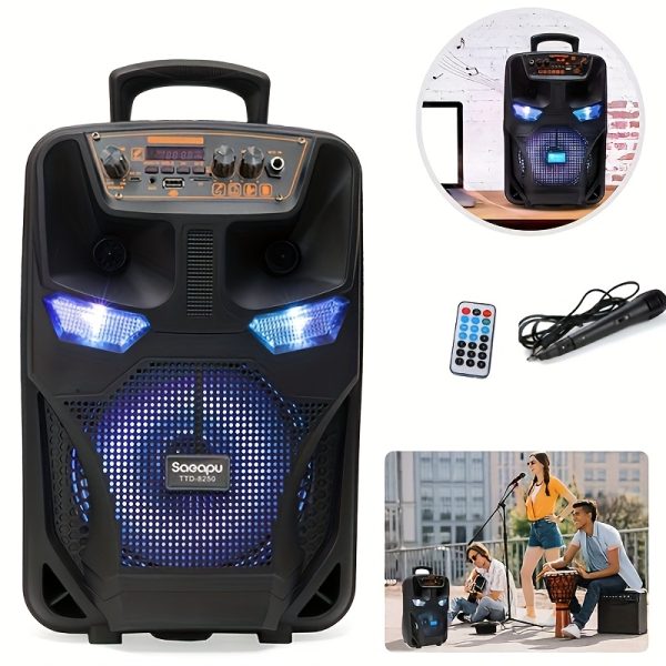 4000w stereo high power speaker with microphone, subwoofer stereo speaker, powerful speaker suitable for outdoor family gatherings and travel