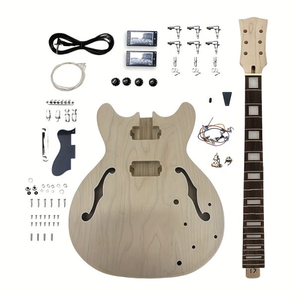 electric guitar kit semi hollow body 22 fret neck for es 335 style with hardware