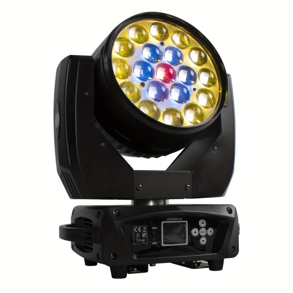led 19x15w rgbw beam+wash zoom moving head light dmx 16/24 ch dj disco party church tv studio stage effect equipment
