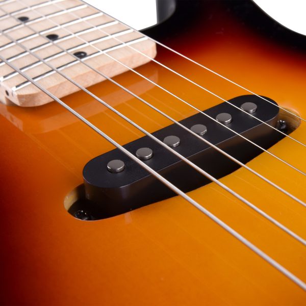 winzz tg e2 30 inch electric guitar package with amp, gig bag, picks, cable, strap, extra strings, solid wood body, glossy, small size