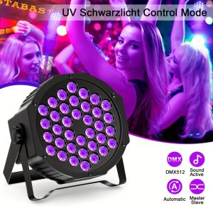 4pcs 36w uv blacklight 36 leds par stage lighting with 1 remote controller for disco party club ktv wedding par lights
