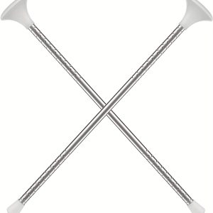 2 pack 21" white marching baton twirling mini shaft lightweight durable cheerleader dance baton with ergonomic grip for parades, performances & indoor/outdoor events