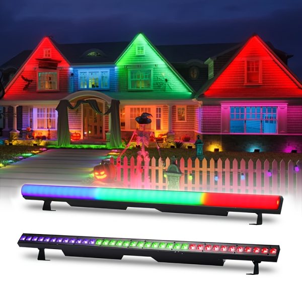 led stage wash lights, 120w 40 inch stage light strip, spectrum wash 36 rgbw led dj light strip with detachable lid, dmx controlled voice activated upper light for club wedding party dj stage lights