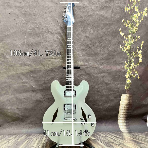 high configuration, semi hollow electric guitar, maple body, rosewood fretboard, 22 frets, hh pickups, chrome hardware, star stage, essential guitar for guitarists, quality guaranteed, in stock
