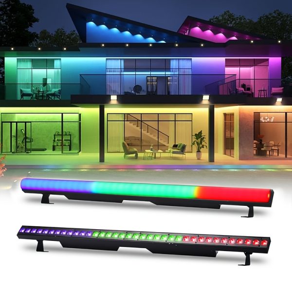 led stage wash lights, 120w 40 inch stage light strip, spectrum wash 36 rgbw led dj light strip with detachable lid, dmx controlled voice activated upper light for club wedding party dj stage lights