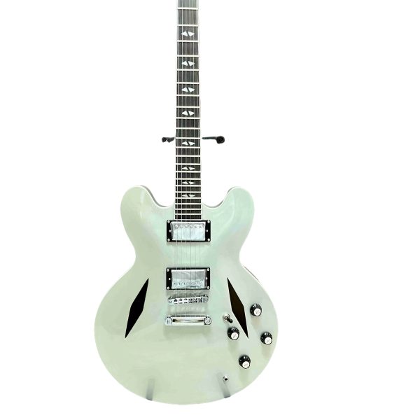 high configuration, semi hollow electric guitar, maple body, rosewood fretboard, 22 frets, hh pickups, chrome hardware, star stage, essential guitar for guitarists, quality guaranteed, in stock
