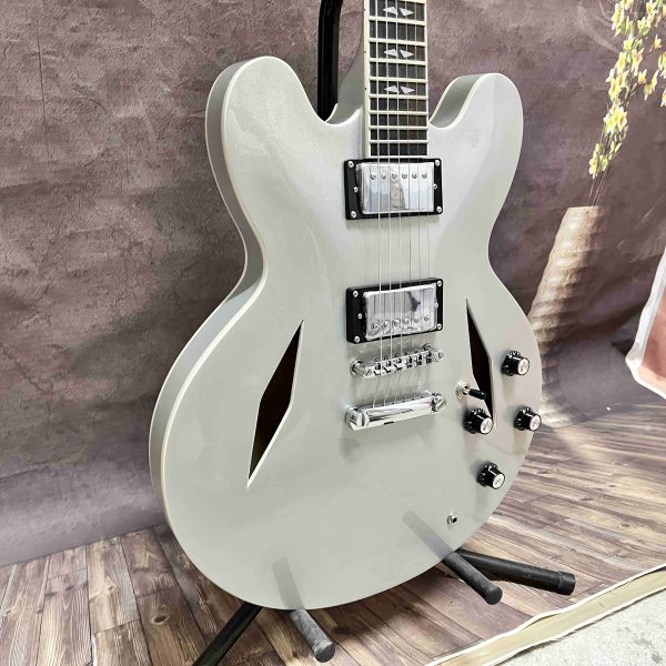 high configuration, semi hollow electric guitar, maple body, rosewood fretboard, 22 frets, hh pickups, chrome hardware, star stage, essential guitar for guitarists, quality guaranteed, in stock