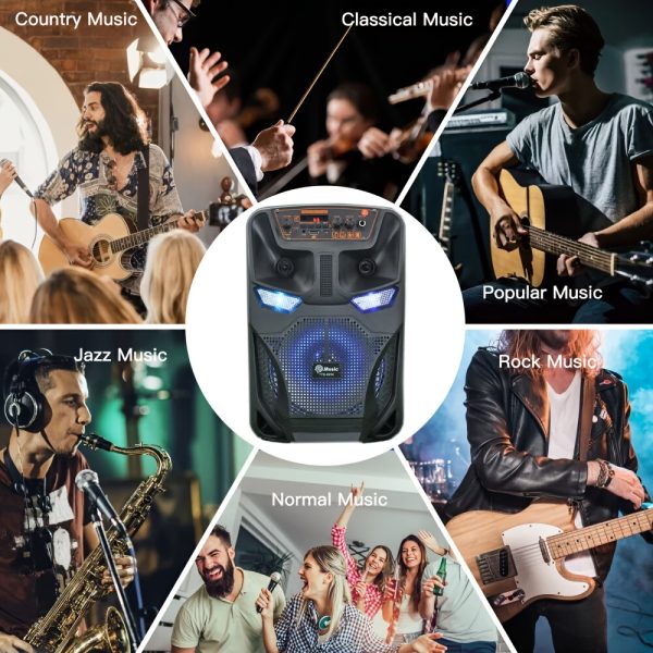 4000w stereo high power speaker with microphone, subwoofer stereo speaker, powerful speaker suitable for outdoor family gatherings and travel