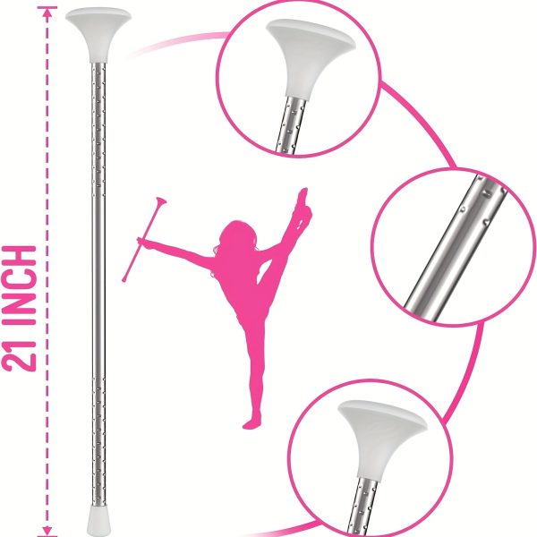 2 pack 21" white marching baton twirling mini shaft lightweight durable cheerleader dance baton with ergonomic grip for parades, performances & indoor/outdoor events