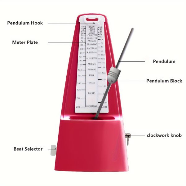 premium mechanical metronome for piano, guitar, violin & drums essential musical instrument accessory, metronome for guitar, drums, suitable