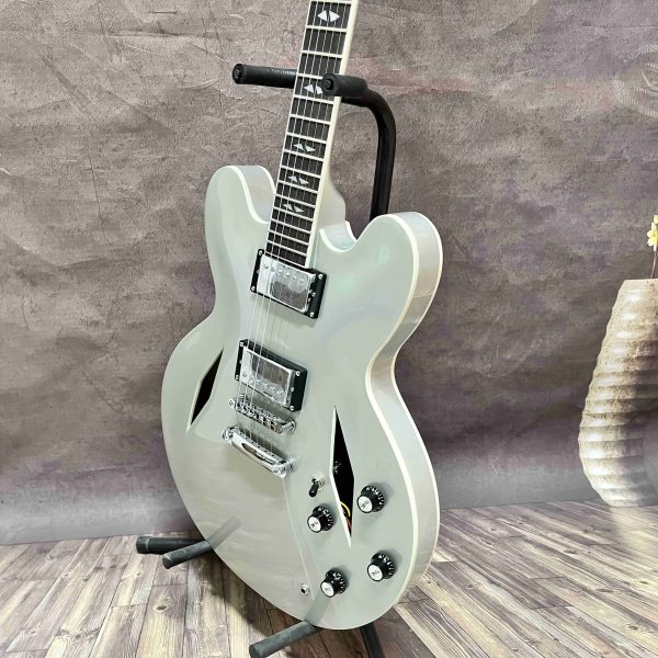high configuration, semi hollow electric guitar, maple body, rosewood fretboard, 22 frets, hh pickups, chrome hardware, star stage, essential guitar for guitarists, quality guaranteed, in stock