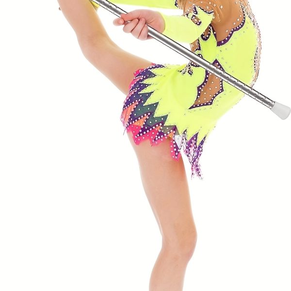 2 pack 21" white marching baton twirling mini shaft lightweight durable cheerleader dance baton with ergonomic grip for parades, performances & indoor/outdoor events