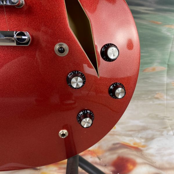 red electric guitar, semi hollow guitar, 22frets, hh pickup, chrome plated hardware, mahogany top, rosewood fingerboard, shipped from the united states, quality guaranteed