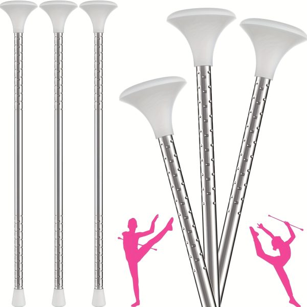 2 pack 21" white marching baton twirling mini shaft lightweight durable cheerleader dance baton with ergonomic grip for parades, performances & indoor/outdoor events