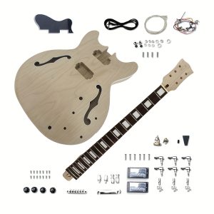 electric guitar kit semi hollow body 22 fret neck for es 335 style with hardware