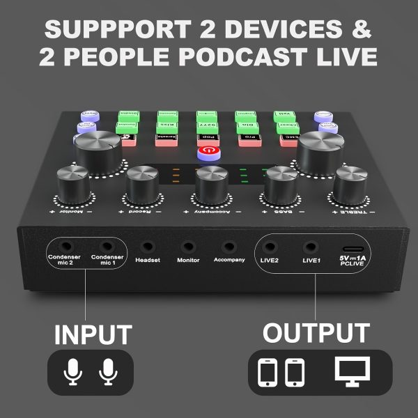 podcast equipment bundle, wired microphone, audio interface with dj mixer sound mixer microphone perfect recording for pc/laptop/smartphone