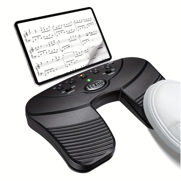 lekato wireless page turner pedal, page turner pedal rechargeable foot pedal page turner silent music page turner wireless page turner pedal for tablets phones app controller