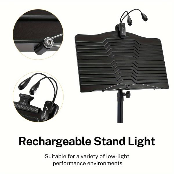 donner sheet music stand with light, dms 1 portable metal music stand, tabletop music book stand for guitar, ukulele, violin players
