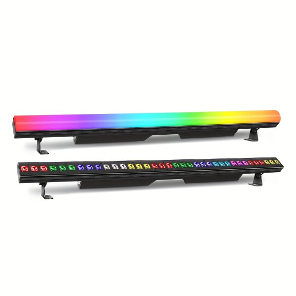 led stage wash lights, 120w 40 inch stage light strip, spectrum wash 36 rgbw led dj light strip with detachable lid, dmx controlled voice activated upper light for club wedding party dj stage lights