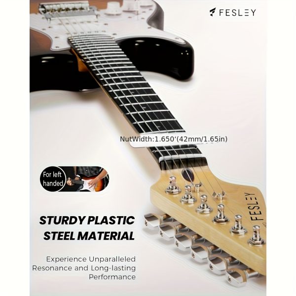 left handed electric guitar: 39" full size beginner electric guitar kit, hss pickup, solid body guitar starter set with amplifier, bag, strap, string, cable