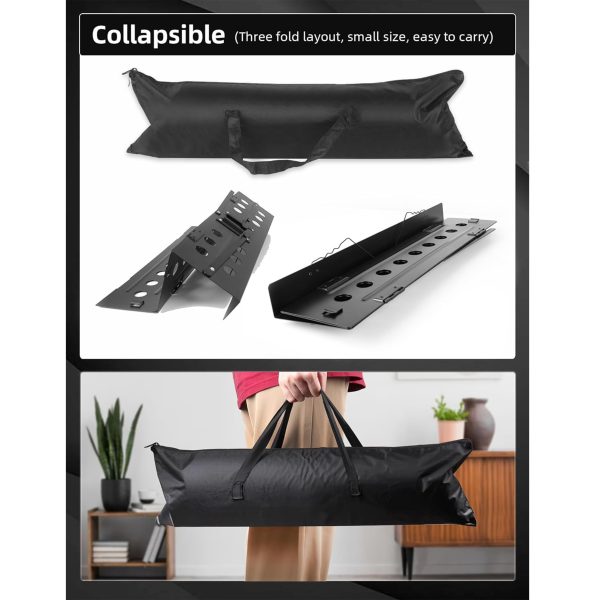 portable alloy folding music stand kit adjustable height & angle, includes carrying bag & clipboard ideal for violin, guitar players, bands, performances