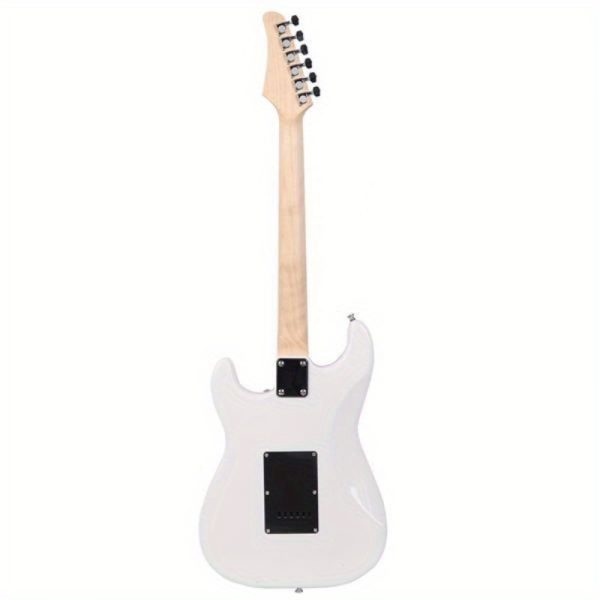 st electric guitar with black pickguard stylish white pickguard, black & white color options, durable lightweight design for professional & home studio use, studio guitar, sleek guitar, durable pickguard