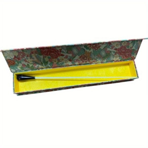 15 inch ebony wood conducting baton with colorful floral pattern durable music instrument for conducting, orchestras, and gift cases, musical instrument, ornate handle design, smooth texture