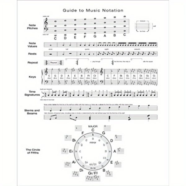music manuscript notebook wide staff sheet music paper with perforated pages for easy tear out, composer/pianist/teacher/student elegant musical notation notebook for professional & personal use, composer sketchbook, pianist workbook, decorative swirls design, floral pattern cover, easy page removal, durable spiral binding, choir directors