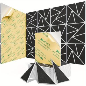 12 acoustic panels with self, 12"x 12"x 0. 4"sound proof foam panels, sound panels high density, soundproof wall panels for home studio office dark blue