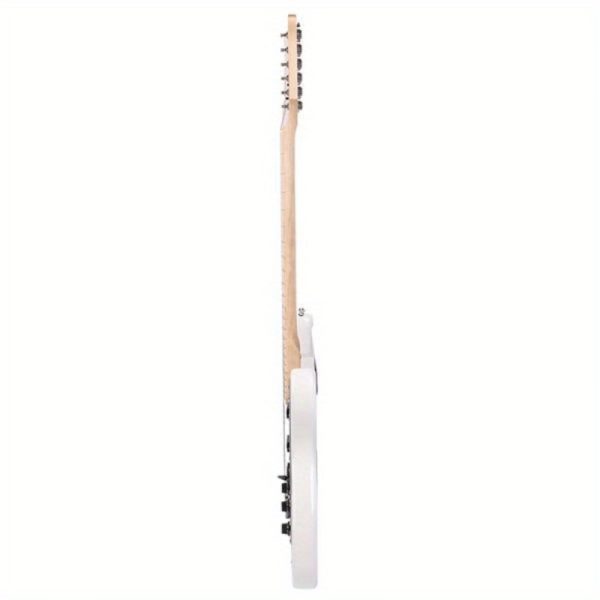 st electric guitar with black pickguard stylish white pickguard, black & white color options, durable lightweight design for professional & home studio use, studio guitar, sleek guitar, durable pickguard