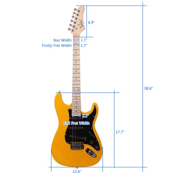 gst stylish electric guitar kit with black pickguard black