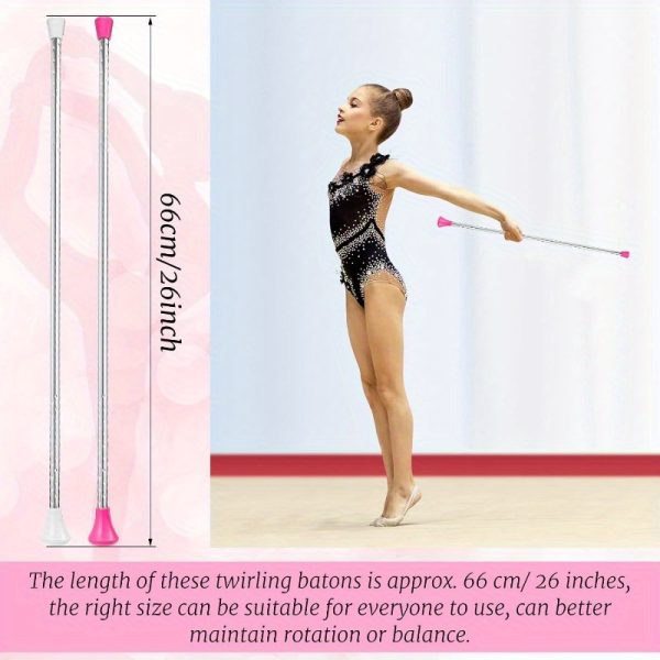 hydren twirling baton unisex gymnastics dance metal baton marching band parade stick for talent shows artistic dancing twirling 26 inch white pink