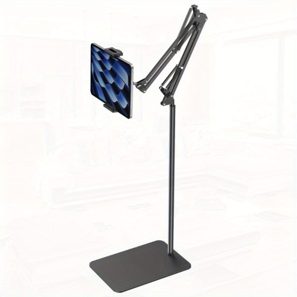 innogear tablet floor stand overhead bed phone holder, adjustable universal floor stand compatible with iphone ipad pro air mini tab kindle e readers (medium), tablet stand for bed, handsfree viewing, sleek metallic finish, durable construction, bedside organizer, modern design, highquality stand, ereader stand, travel companion