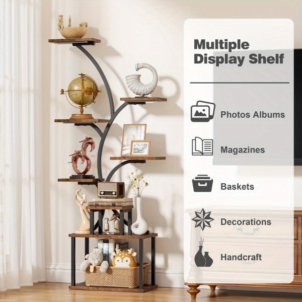 music stand 8 layer corner rack, 62.2 inch high music stand magazine rack, corner file rack music stand display cabinet box with light, collection display stand, living room bedroom decoration, photo album, decorative music