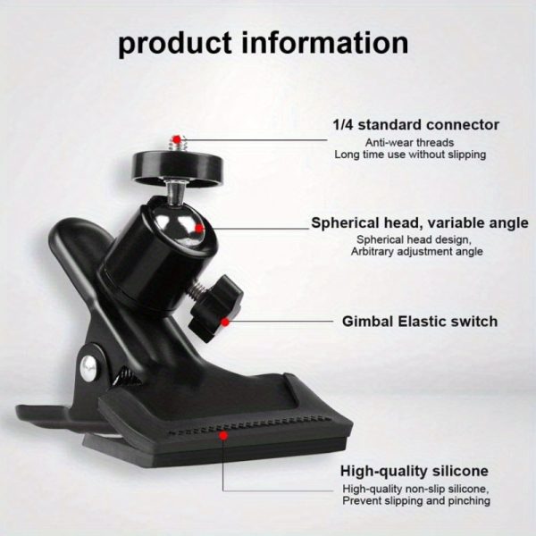 1/2/3pcs adjustable guitar headphone & phone holder clamp mount for smartphones, secure grip, ergonomic design, durable black plastic music sheet stand & hands free calling for guitarists