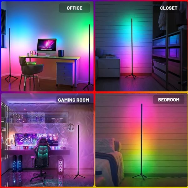 2 set/ 1 set color dimmable led floor lamp: usb power supply, adjustable in multiple colors, nordic style ambient lighting, suitable for living rooms, bedrooms, and game rooms, without adapter